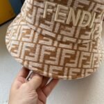 Fendi Fabric Ff Motif Bucket Hat Beige - Image 3