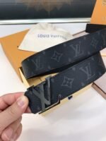 Louis Vuitton Lv Initiales Reversible Belt Monogram Eclipse Silver Metal 4Cm - Image 3