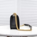 Chanel Boy Medium Handbag Grained And Gold Tone Metal Black 25Cm - Image 4