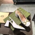 Gucci Women’S Mid Heel Slingback With Horsebit White ‎643892 C9D00 9022 - Image 6