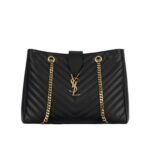 Saint Laurent Matelasse Cassandre Shopper Tote Black Leather 35Cm