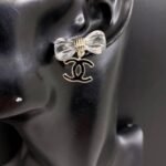 Chanel D25 Cc Bow Earrings Gold Metal Abf537 B19997 Nafvg - Image 5