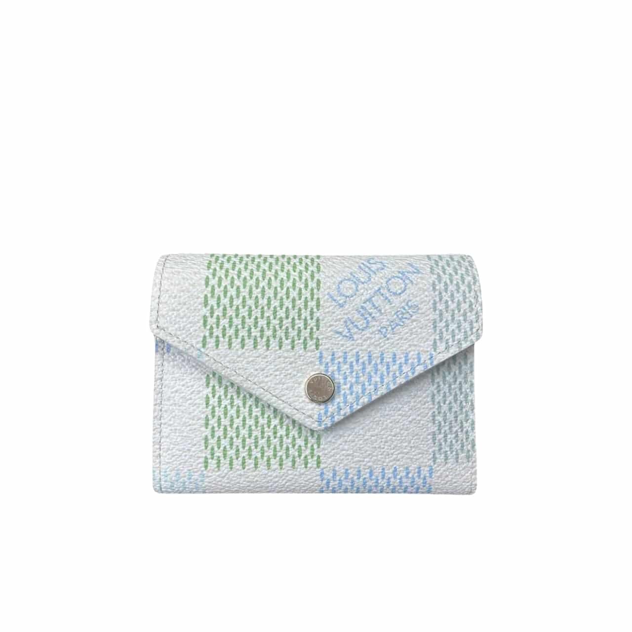 111-1-4 Louis Vuitton Victorine Wallet In Damier Canvas Green 12Cm N40750 - Image 1