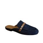 Hermes Lena Mule Denim Dark Blue