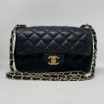 Chanel Mini Classic Handbag Gold Tone Metal Black 20Cm A69900 Y04059 94305 - Image 2