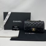 Chanel Mini Classic Handbag Gold Tone Metal Black 20Cm A69900 Y04059 94305 - Image 5