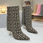 Balmain Stiletto Ankle Boots Monogram Leather - Image 2