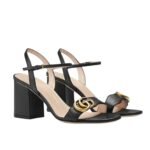 Gucci G Mid Heel Sandal Black ‎453379 A3N00 1000