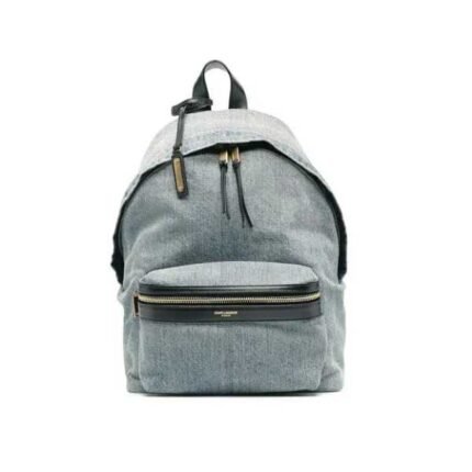 Saint Laurent City Denim Backpack Bags Blue