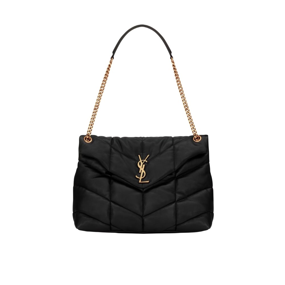133-2-5 Saint Laurent Puffer Medium In Leather Gold Hardware Black 35cm 5774751EL071000 - Image 1