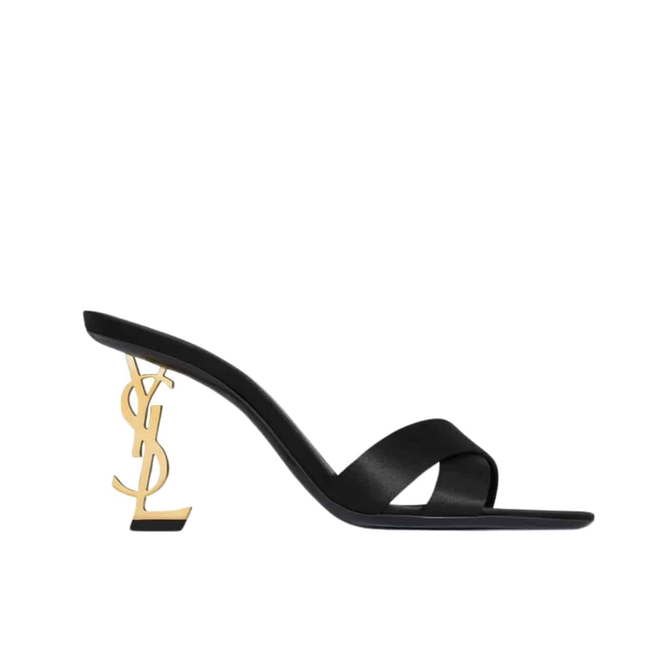 135-7 Saint Laurent Opyum Mules In Satin Crepe Black 8189319Qab11000 - Image 1