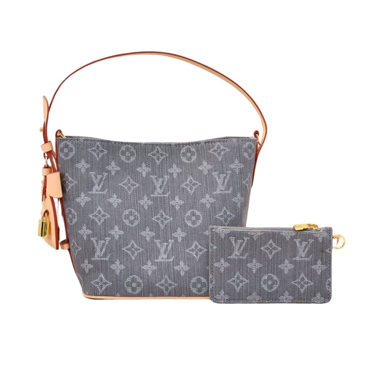 137-10 Louis Vuitton All In BB Monogram Denim Grey 18Cm - Image 1