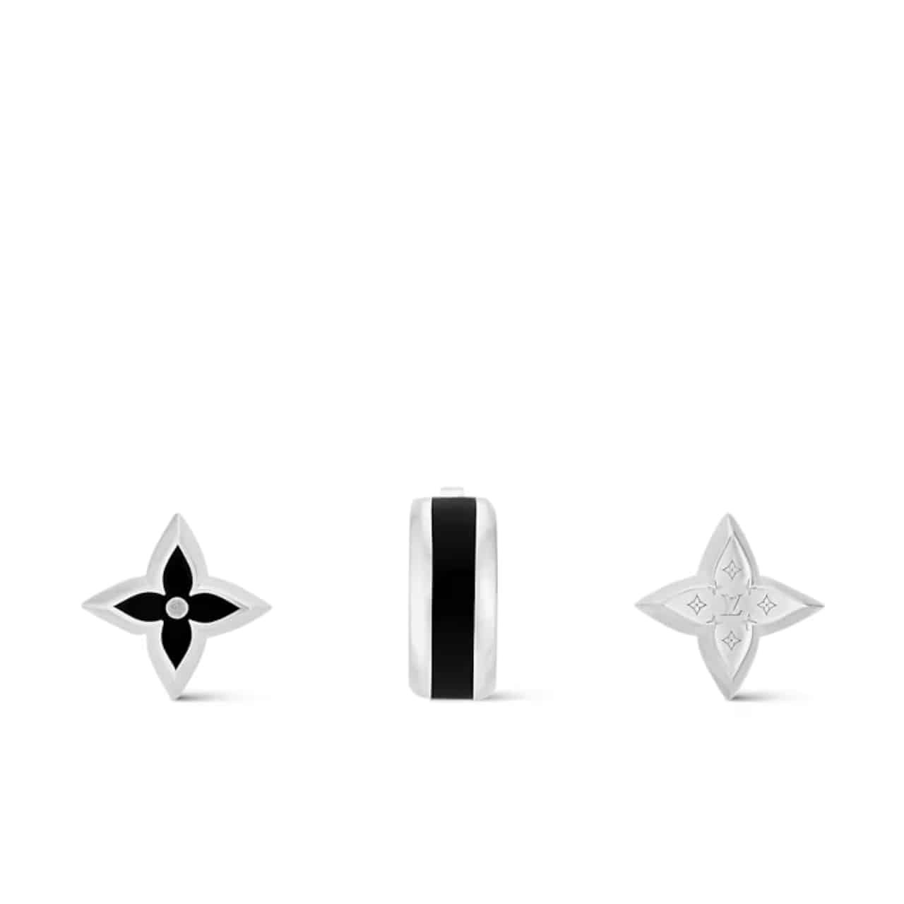 140-12 Louis Vuitton Lv Spike Earrings Silver M01718 - Image 1