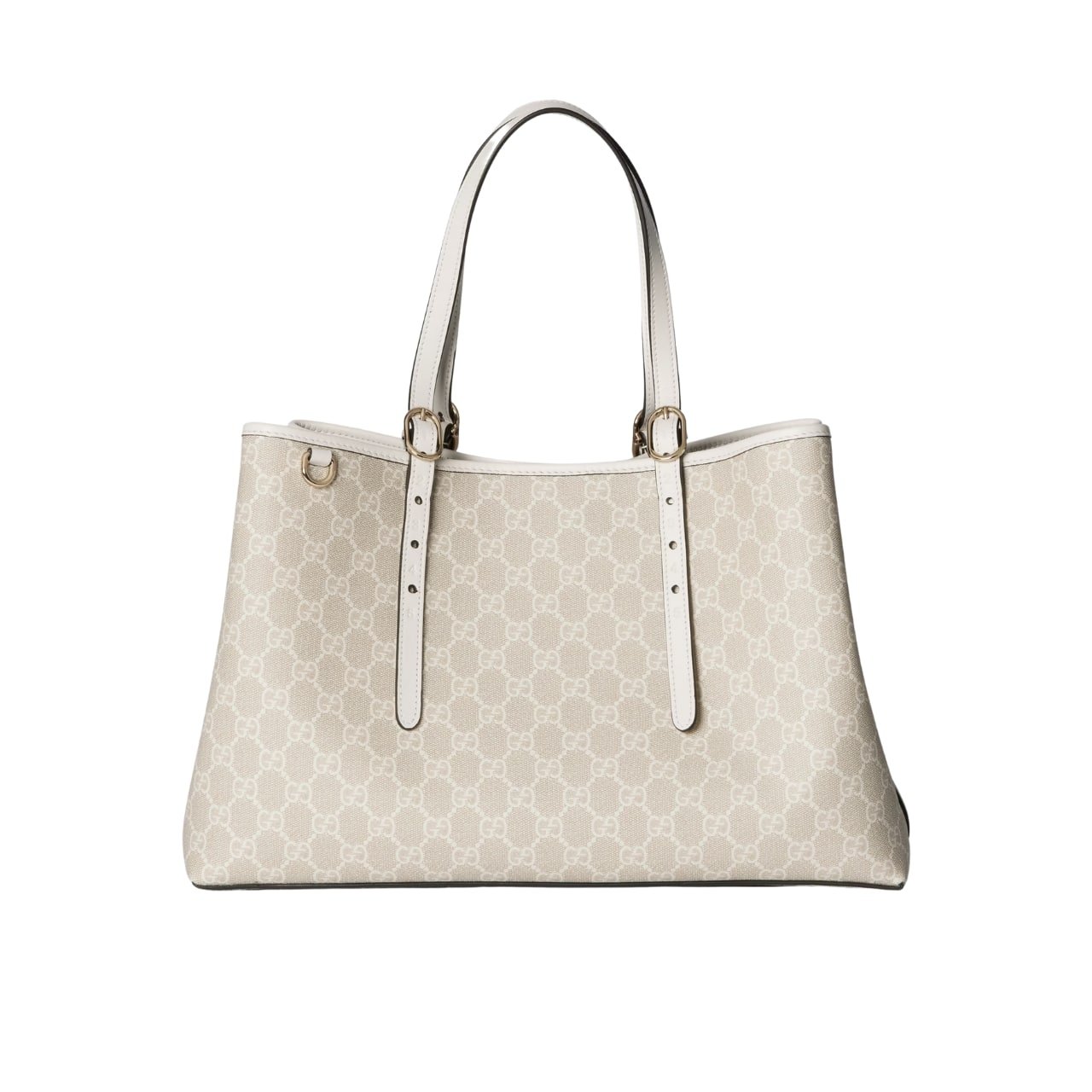 15-6-1 Gucci Gg Emblem Large Tote Bag Beige And White Coated Fabric 38Cm 815213 Fad6L 9641 - Image 1