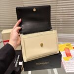 Saint Laurent Sunset Medium Chain Bag In Smooth Leather Bag Beige Black 22Cm 442906D42Ew1089 - Image 7