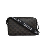 Celine Medium Messenger Bag In Triomphe Canvas Black 23Cm 197202Dnd 38Os