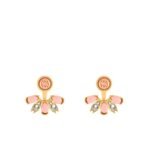 Gucci Interlocking G Single Earrings Gold Tone With Pink