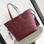Louis Vuitton Neverfull Mm Monogram Empreint Wine Red 31Cm M25855 - Image 2