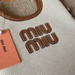 Miumiu Ivy Canvas And Leather Bag Beige 20Cm 5Ba281 Acrn F062F V Olf - Image 3