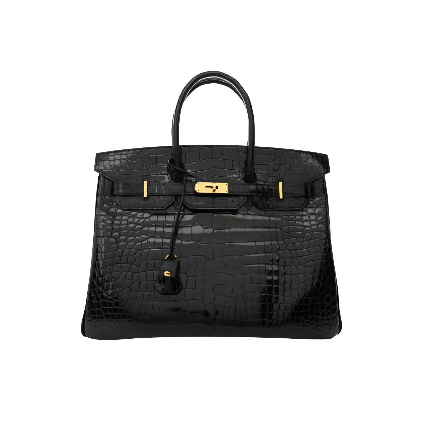 2-5 Hermes Birkin 30 Shiny Porosus Crocodile Black Noir 30Cm - Image 1