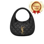 [Super Vip 1:1] – Saint Laurent Icarino In Quilted Nappa Leather Black 17Cm 851689Aaang1000