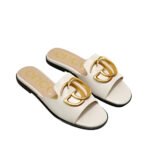 Gucci Princetown Gg Slippers Leather White