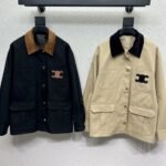 Celine Corduroy Lapel Jacket Beige - Image 5