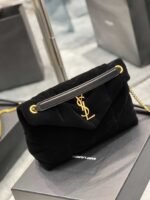 Saint Laurent Lou Puffer Toy Bag In Quilted Black - Image 5