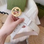 Gucci Double G Buckle Belt White Leather 370543 Cwc1G 9022 - Image 5