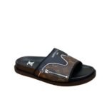 Louis Vuitton Velcro Slippers Lock Edge Brown