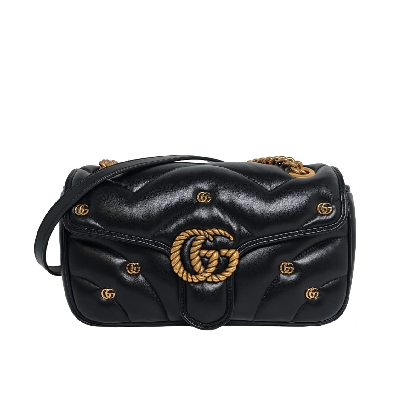 24-2-11 Gucci Gg Marmont Small Shoulder Bag Black 26Cm 443497 Aacpg 1000 - Image 1