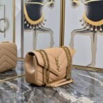 Saint Laurent Medium Loulou Quilted Shoulder Bag Camel Brown 24Cm - Image 4