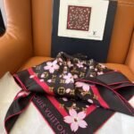 Louis Vuitton X Takashi Murakami Monogram Cherry Blossom Square Sakura Brown 90Cm M96102 - Image 4