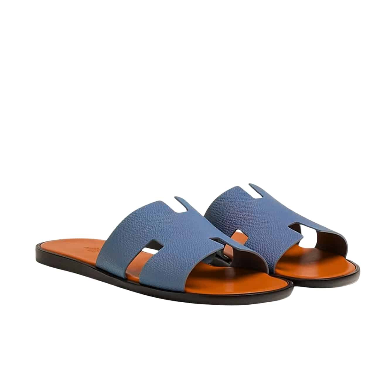 26-26 Hermes Izmir Sandal Bleu Bleuet Orange H221824Z - Image 1