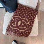 Chanel Cashmere Shearling Scarf Brown - Image 2