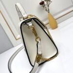 Valentino Garavani Small Vsling Wicker Handbag White 22Cm - Image 3