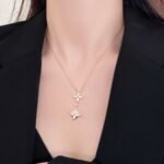 GIFT SET: LOUIS VUITTON FÉLICIE POCHETTE PINK & BLOSSOM DOUBLE STAR NECKLACE - Image 8