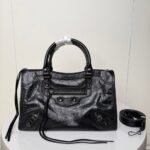 Balenciaga Le City Bag Small Arena Brass Hardware In Black 30cm 8114422ABEK1000 - Image 2
