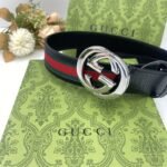 Gucci Interlocking Men Belt Black 411924 H917N 1060 - Image 3