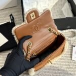 Chanel Mini Flap Bag Shearling Beige And Brown 18Cm As5148 B18194 Nzw48 - Image 9