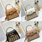 Valentino Garavani Small Vsling Wicker Handbag White 22Cm - Image 6