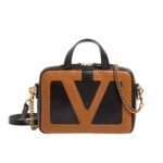 Valentino Garavani Viva Superstar Nappa Handbag Black And Spice 6W0B0R73Ptj Rfa