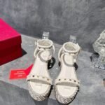 Valentino Rockstud Flatform Sandal White - Image 2