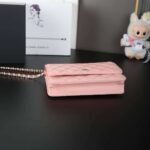 Gift Set: Chanel Classic Wallet On Chain Gold Light Pink 19Cm With Large Enamel Cc Dangle Earrings Light Pink - Image 2