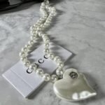 Gucci Interlocking G Heart Necklace In Palladium Tone Metal - Image 4