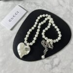 Gucci Interlocking G Heart Necklace In Palladium Tone Metal - Image 6