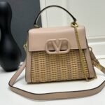 Valentino Garavani Small Vsling Wicker Handbag Pink 22Cm 4W2B0N19Uit - Image 2