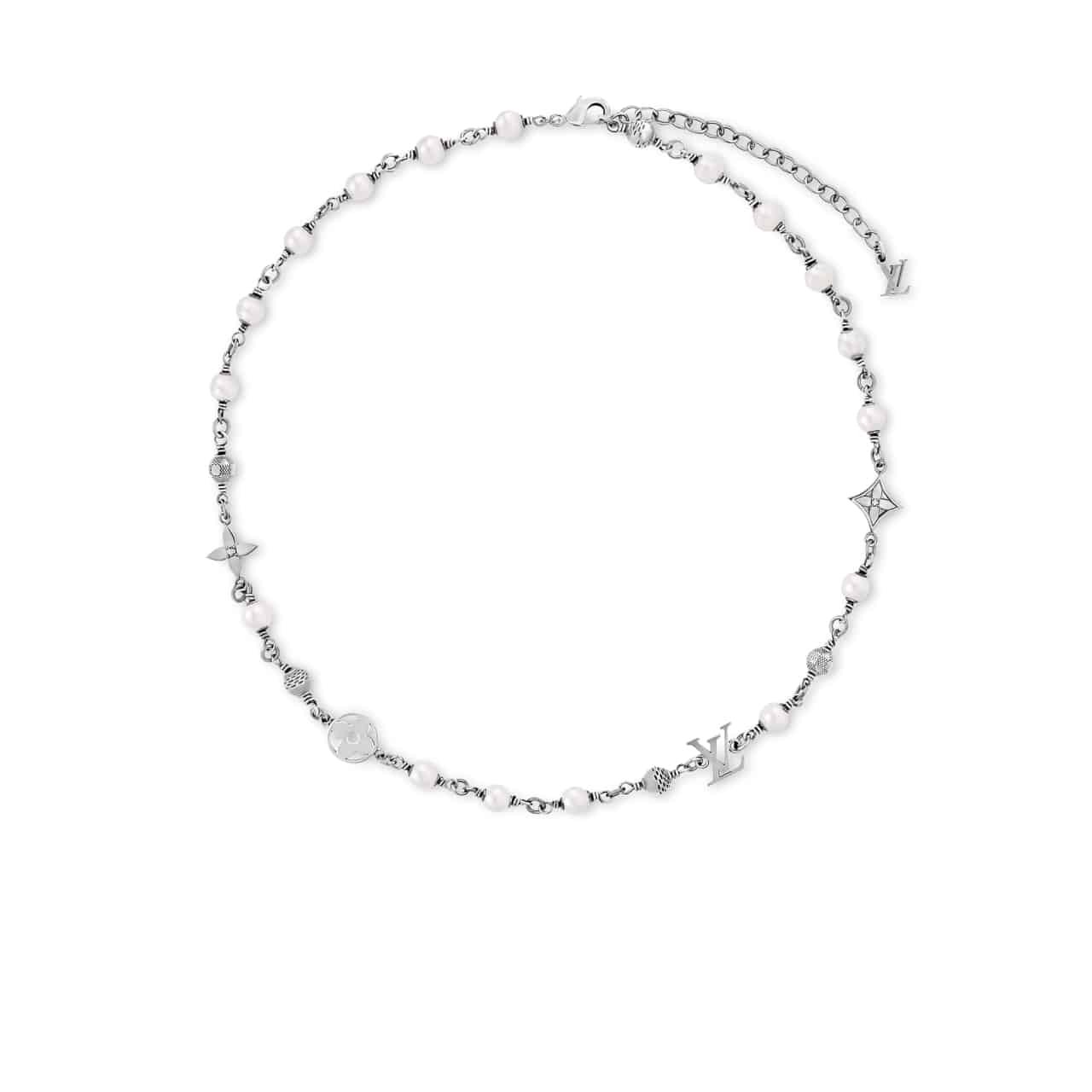 33-20 Louis Vuitton Lv Pearls Necklace Silver M02448 - Image 1