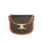 Celine Besace Clea In Triomphe Canvas And Calfskin Tan 19Cm 110962Bz4 04Lu