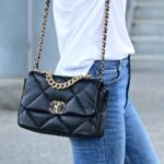 Chanel 19 Handbag Shiny Gold And Silver Tone Black 26Cm AS1160 B04852 94305 - Image 10